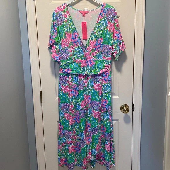 NWT Lilly Pulitzer Juliet Ruffle Midi Dress - Picture 2 of 8
